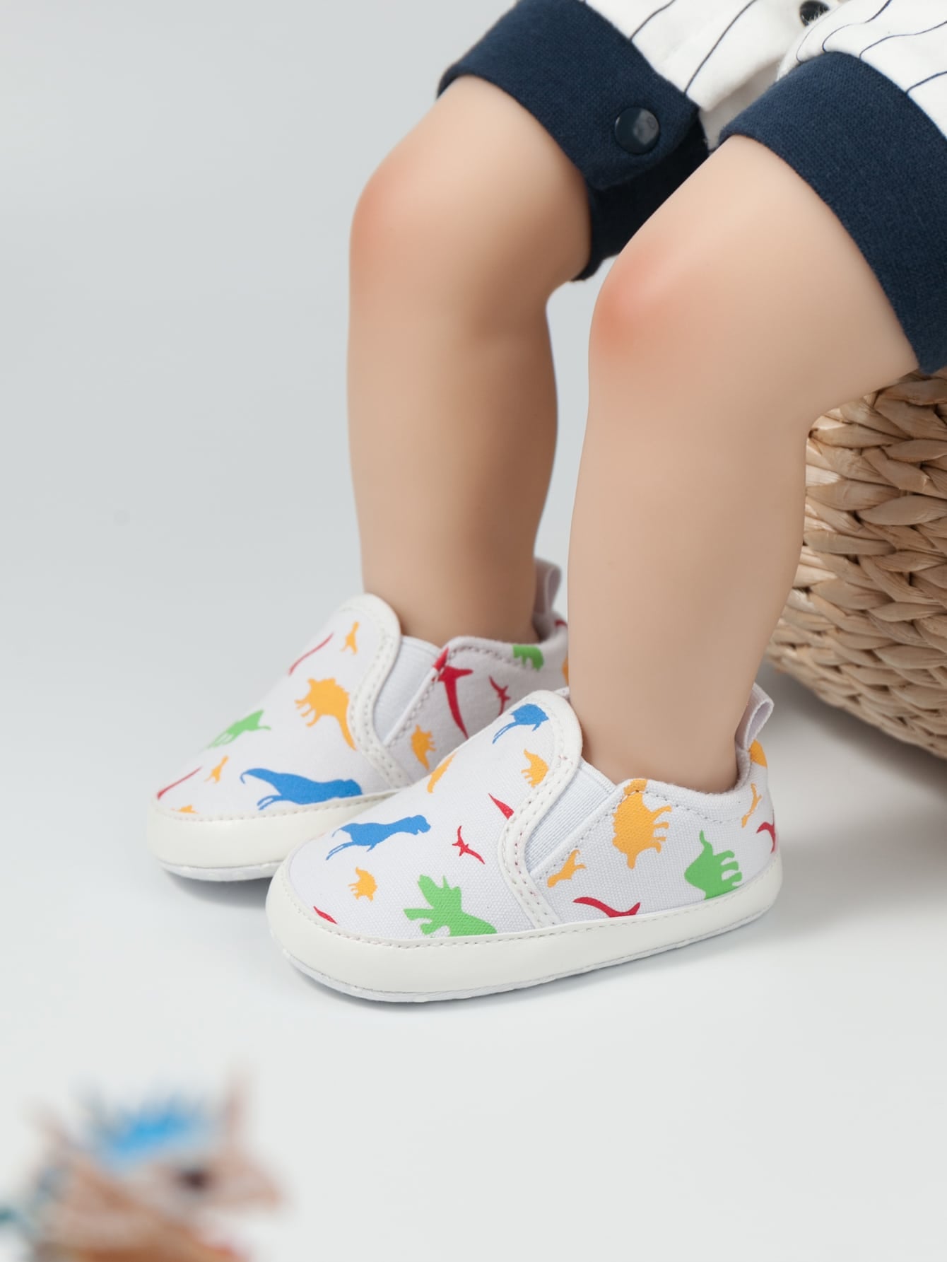 Baby Dinosaur Graphic Slip On Sneakers