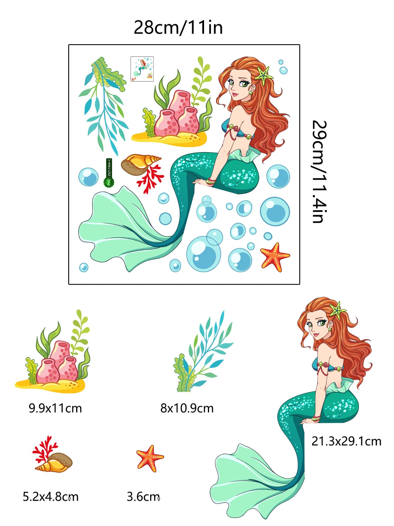 Mermaid Print Glow Sticker