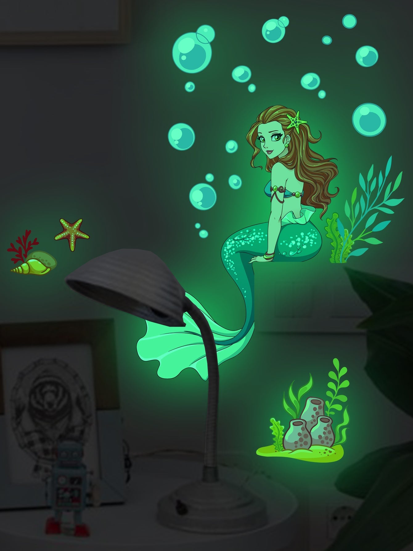 Mermaid Print Glow Sticker