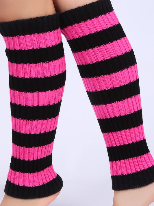 Striped Print Leg Warmers