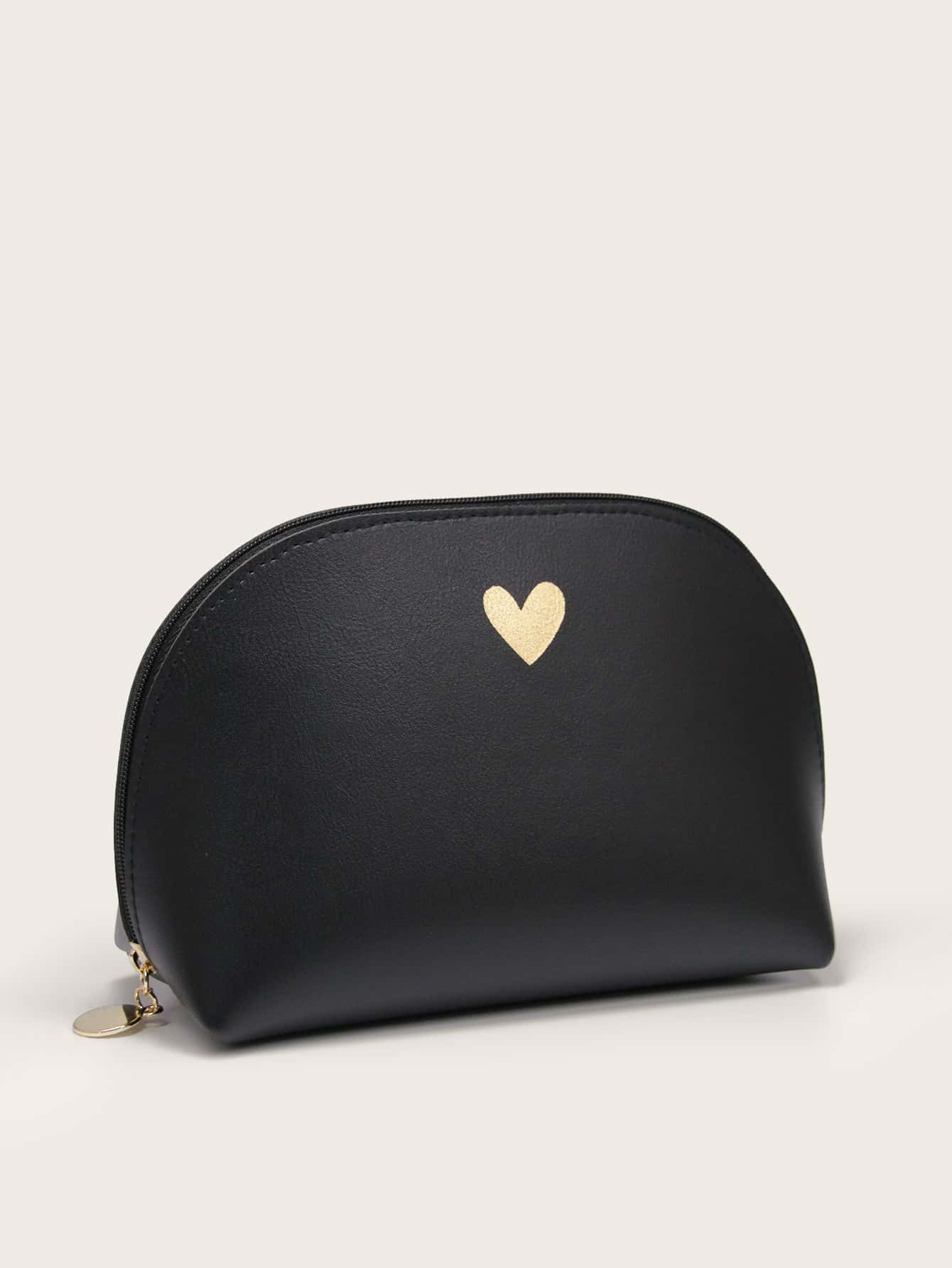 Heart Pattern Roundtop Makeup Bag