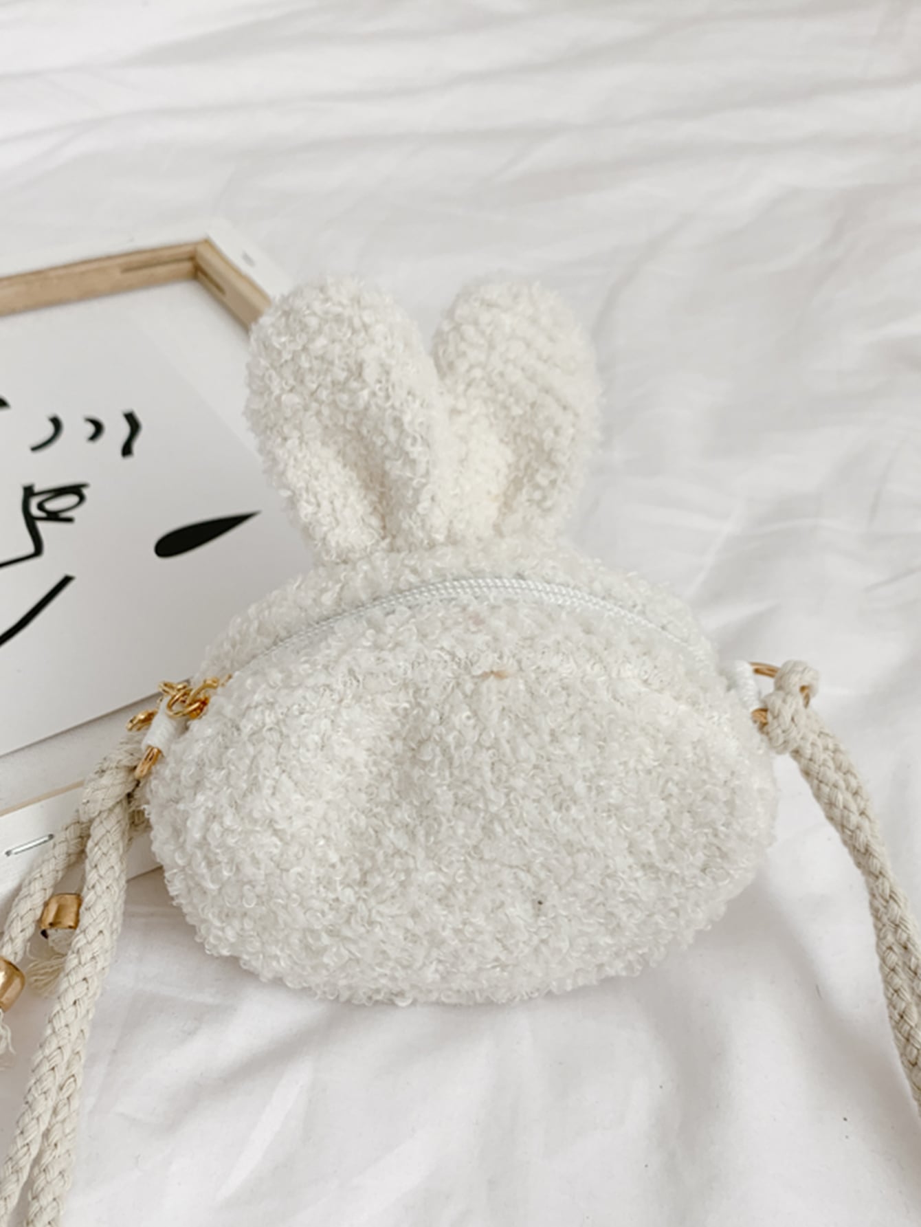 Girls Fuzzy Rabbit Design Novelty Bag
