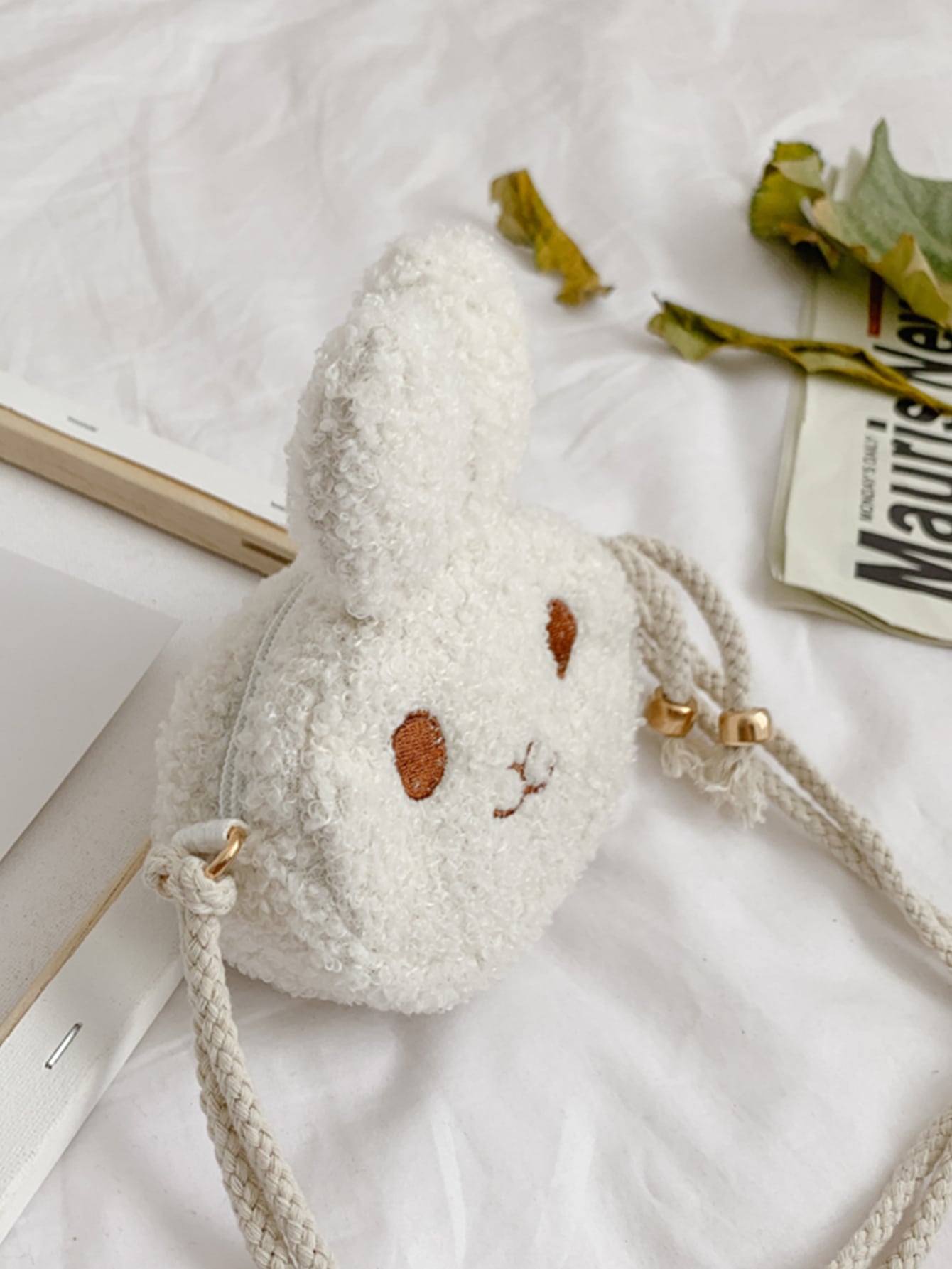 Girls Fuzzy Rabbit Design Novelty Bag