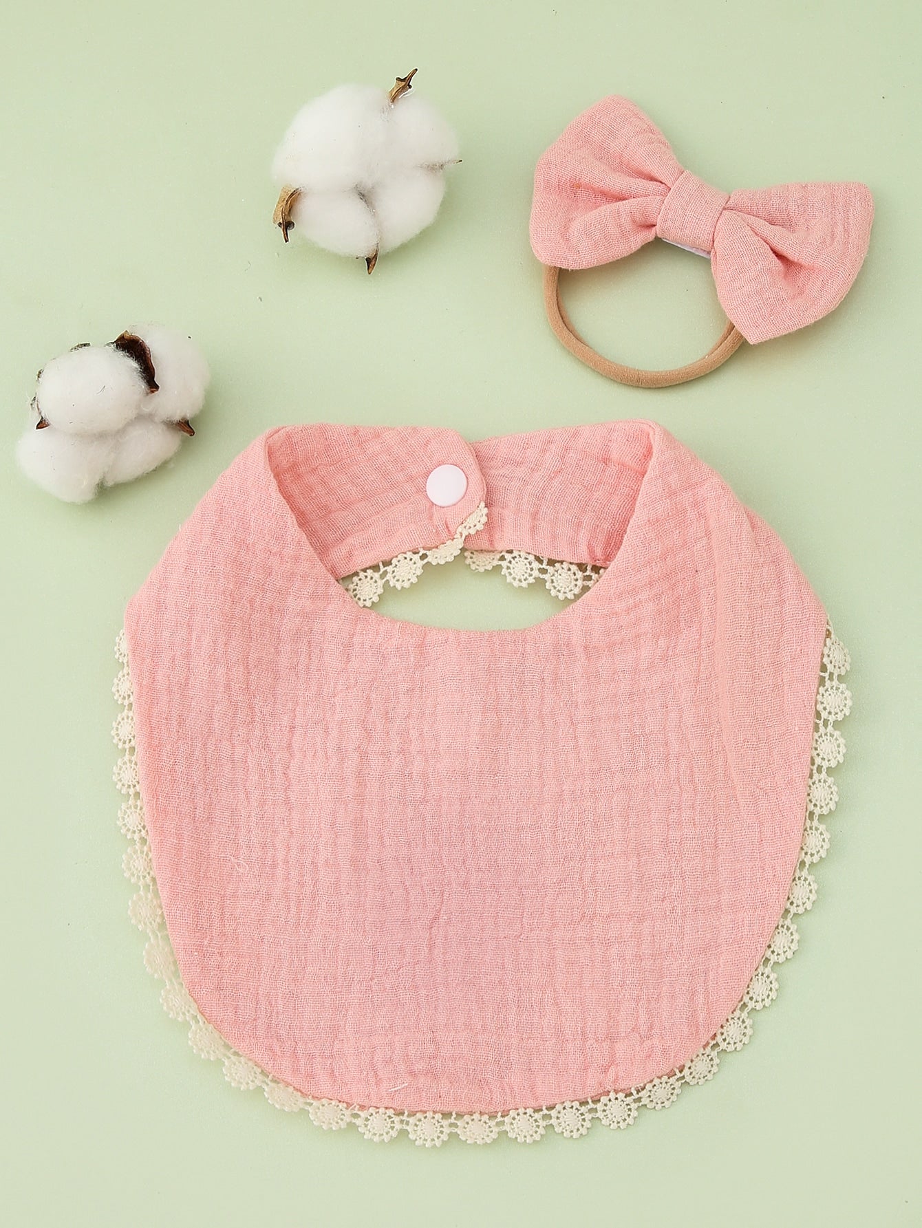 1pc Baby Bow Hair Band 1pc Bib