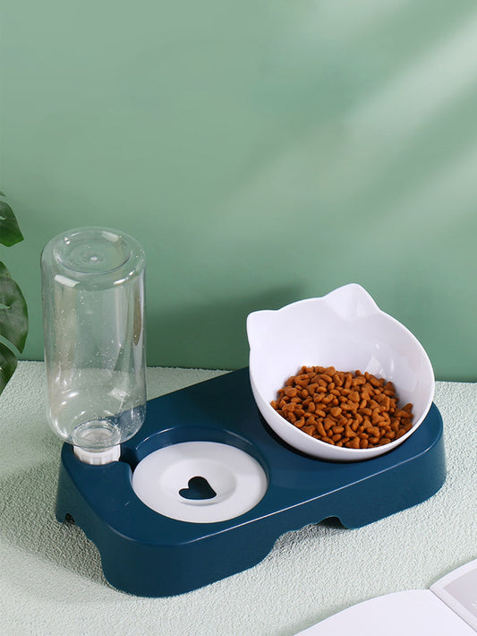 1pc Pet Bowl With Drinking Bottle