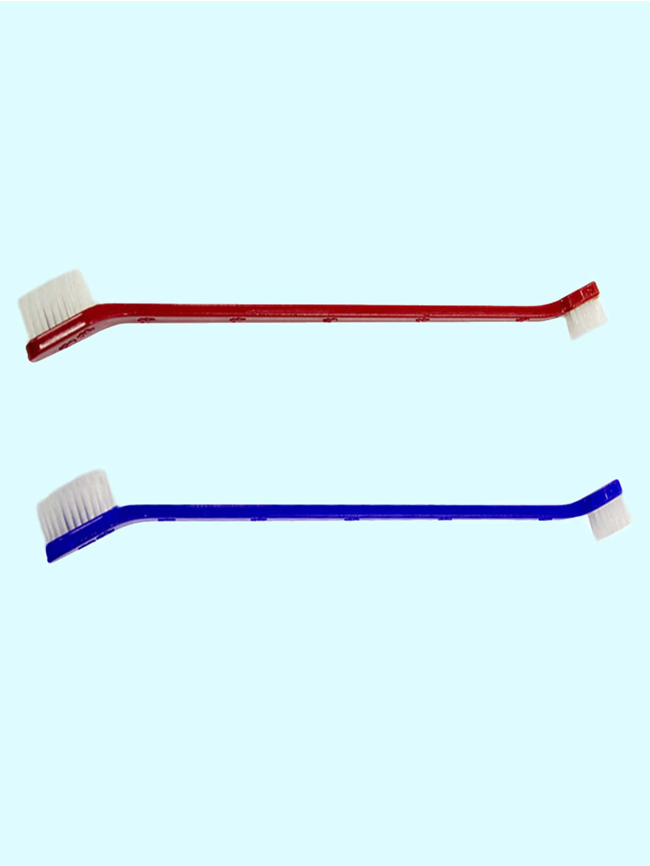2pcs Double Head Random Color Pet Toothbrush