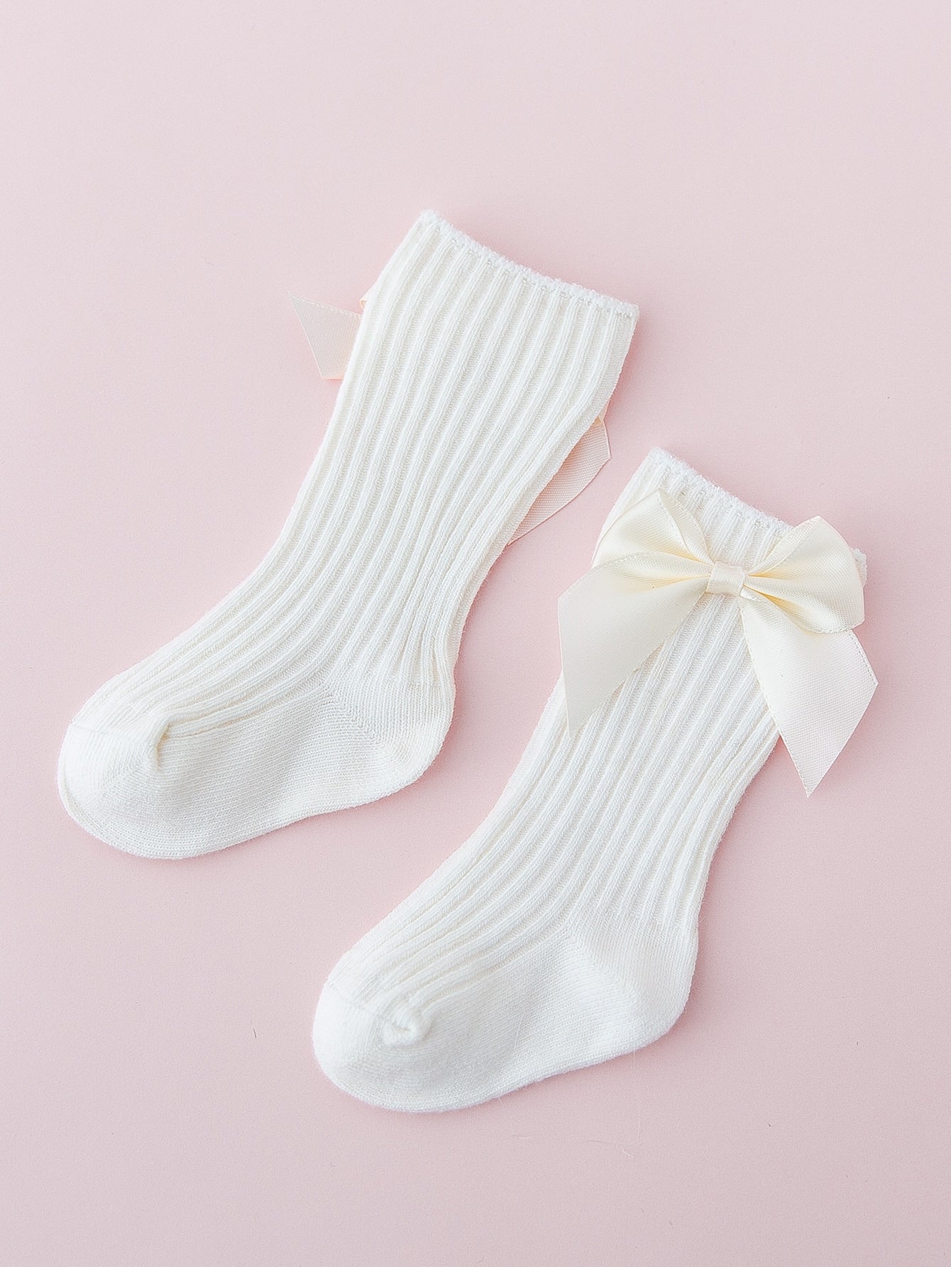 Toddler Girls Bow Decor Crew Socks