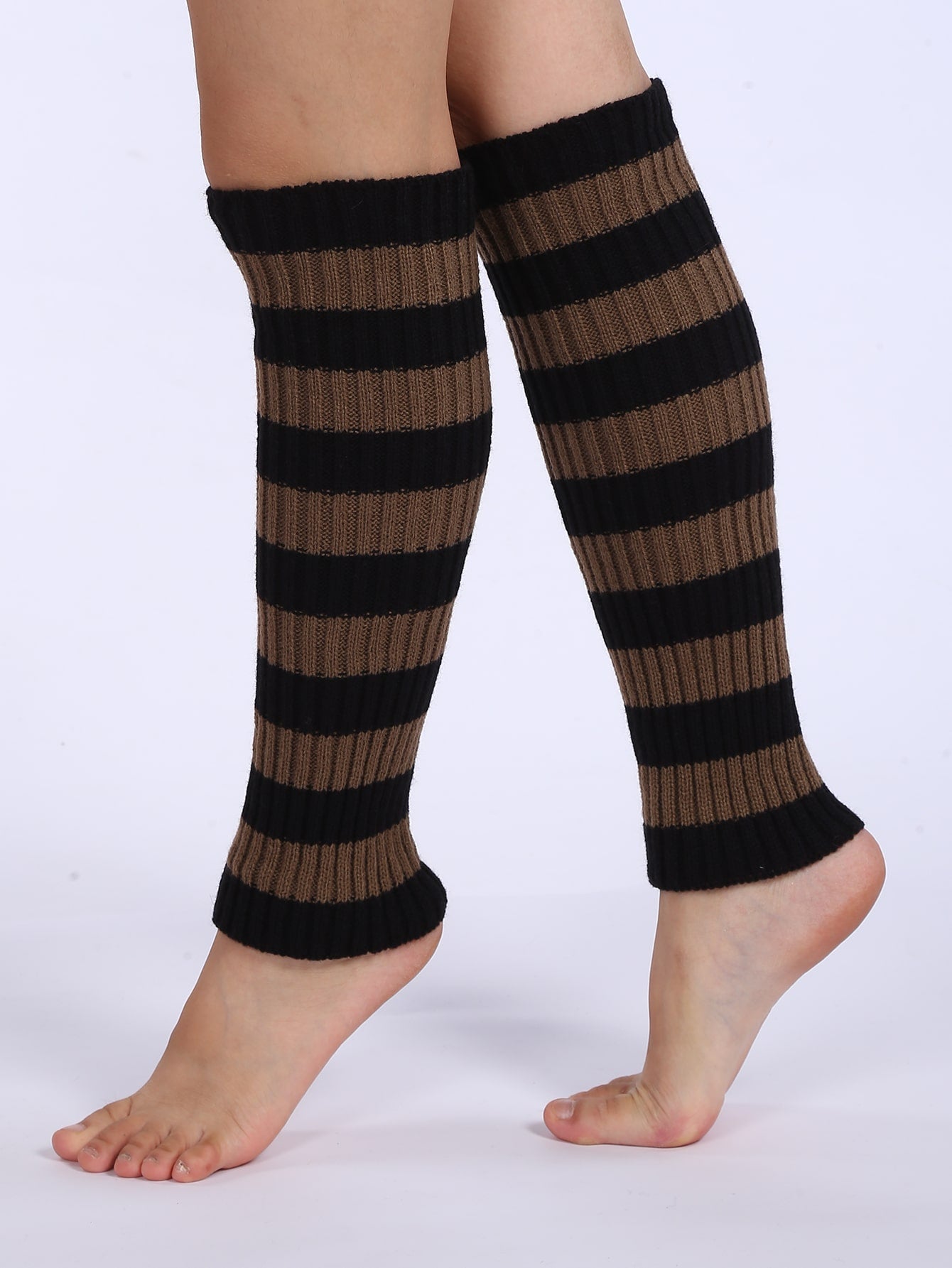 Striped Print Leg Warmers