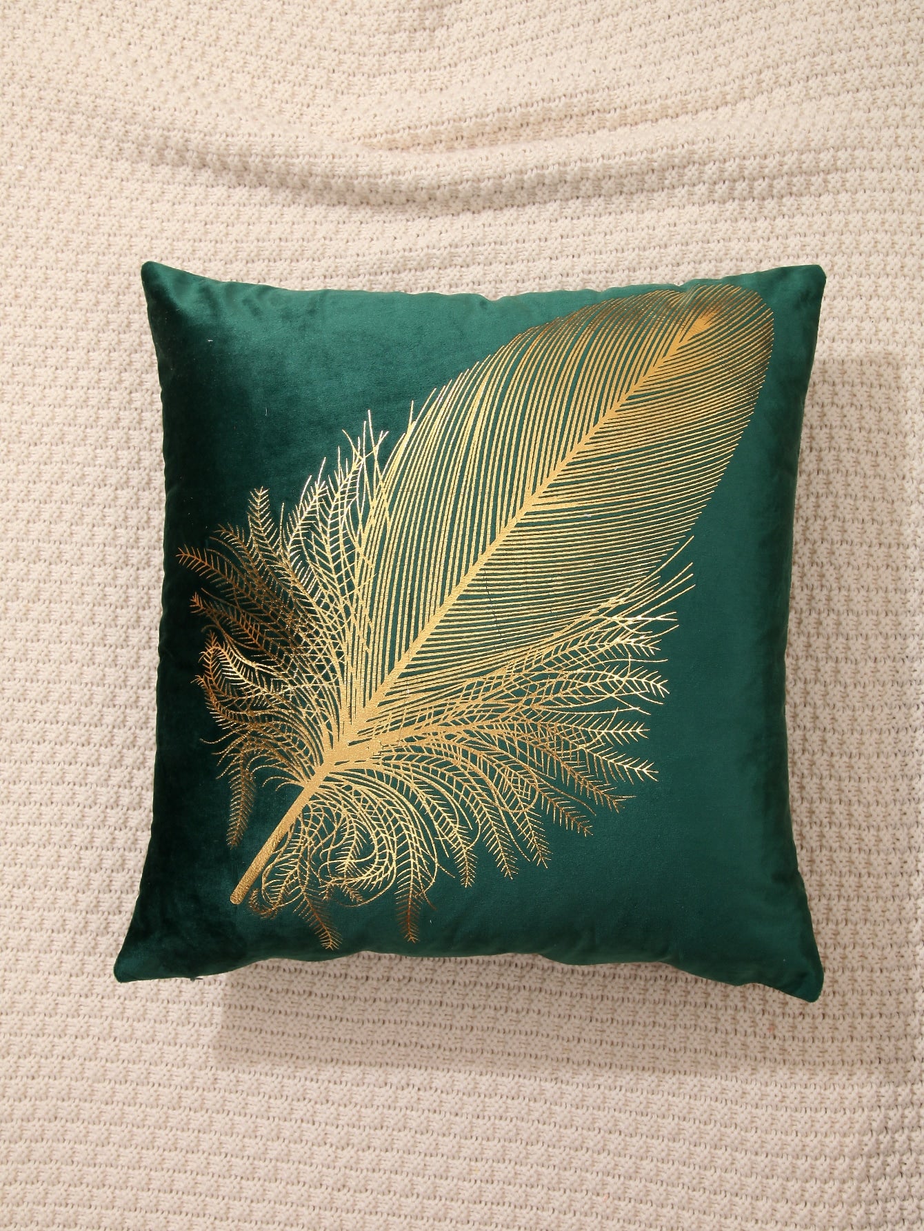 Metallic Gold Feather Cushion Cover Without Filler