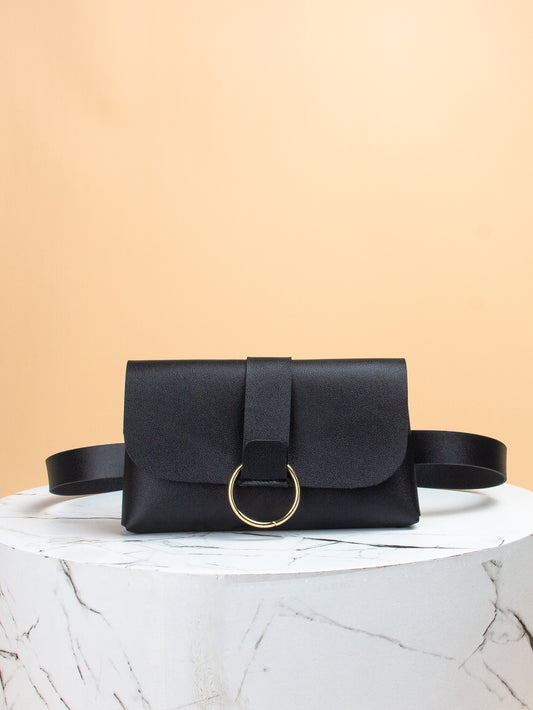 O ring Decor Flap Belt Bag