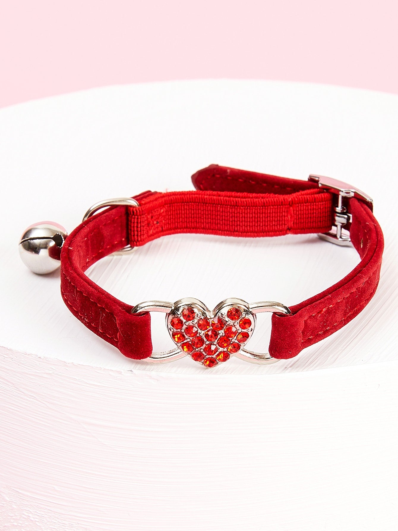 Rhinestone Heart Decor Pet Collar