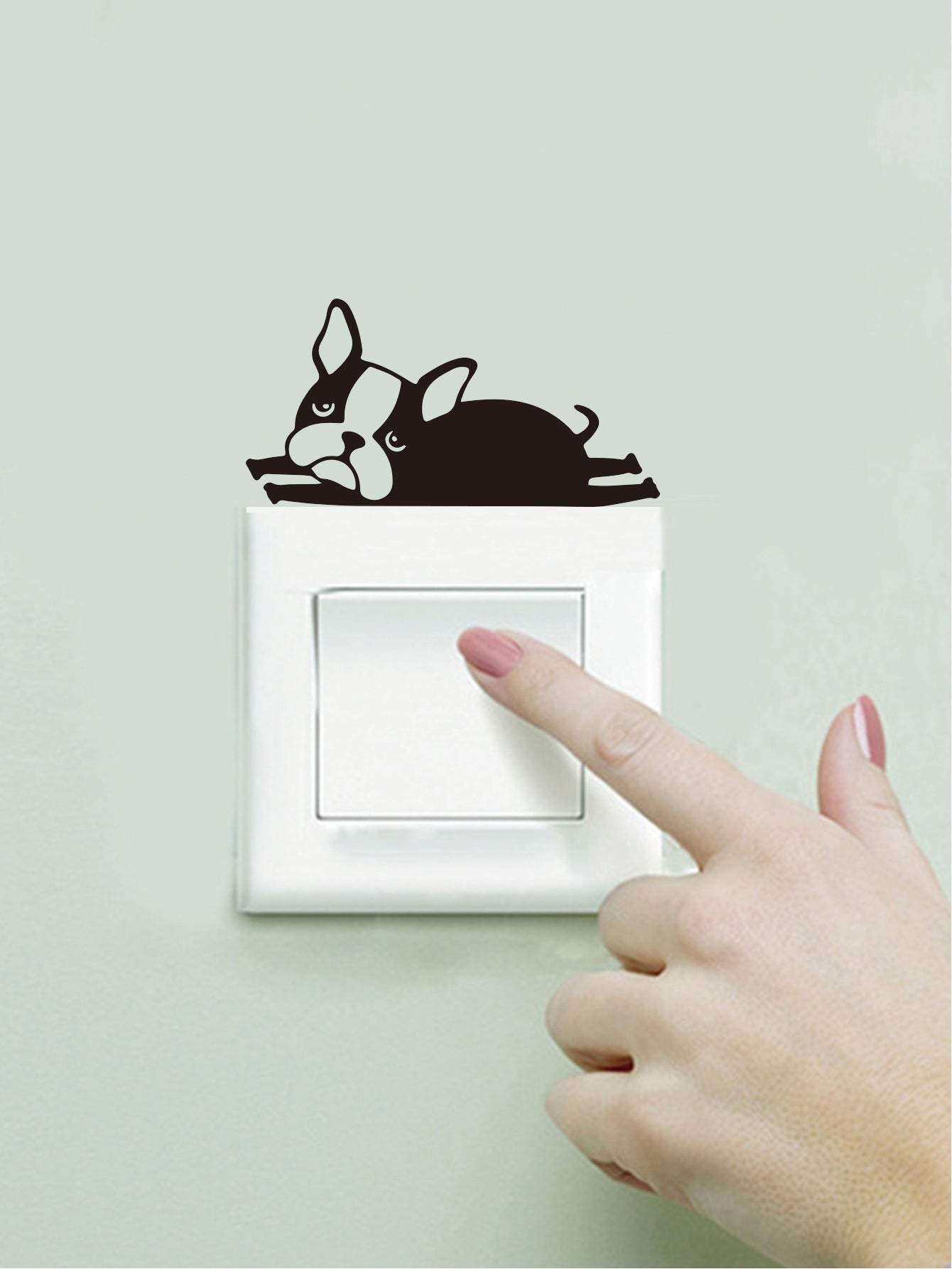6pcs Dog Print Switch Outlet Wall Sticker