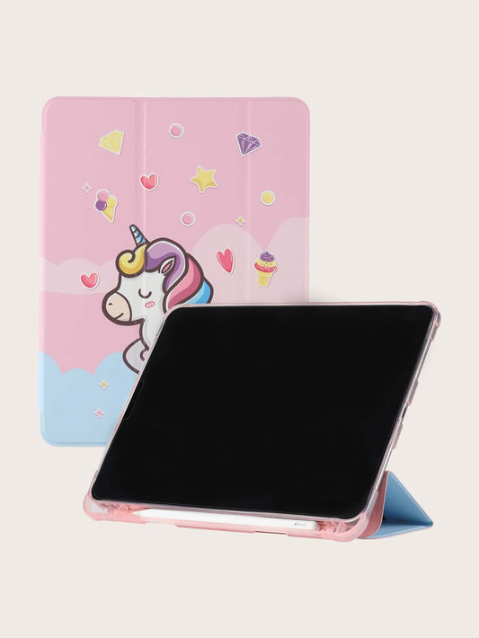 Cartoon Unicorn Pattern Case Compatible With iPad