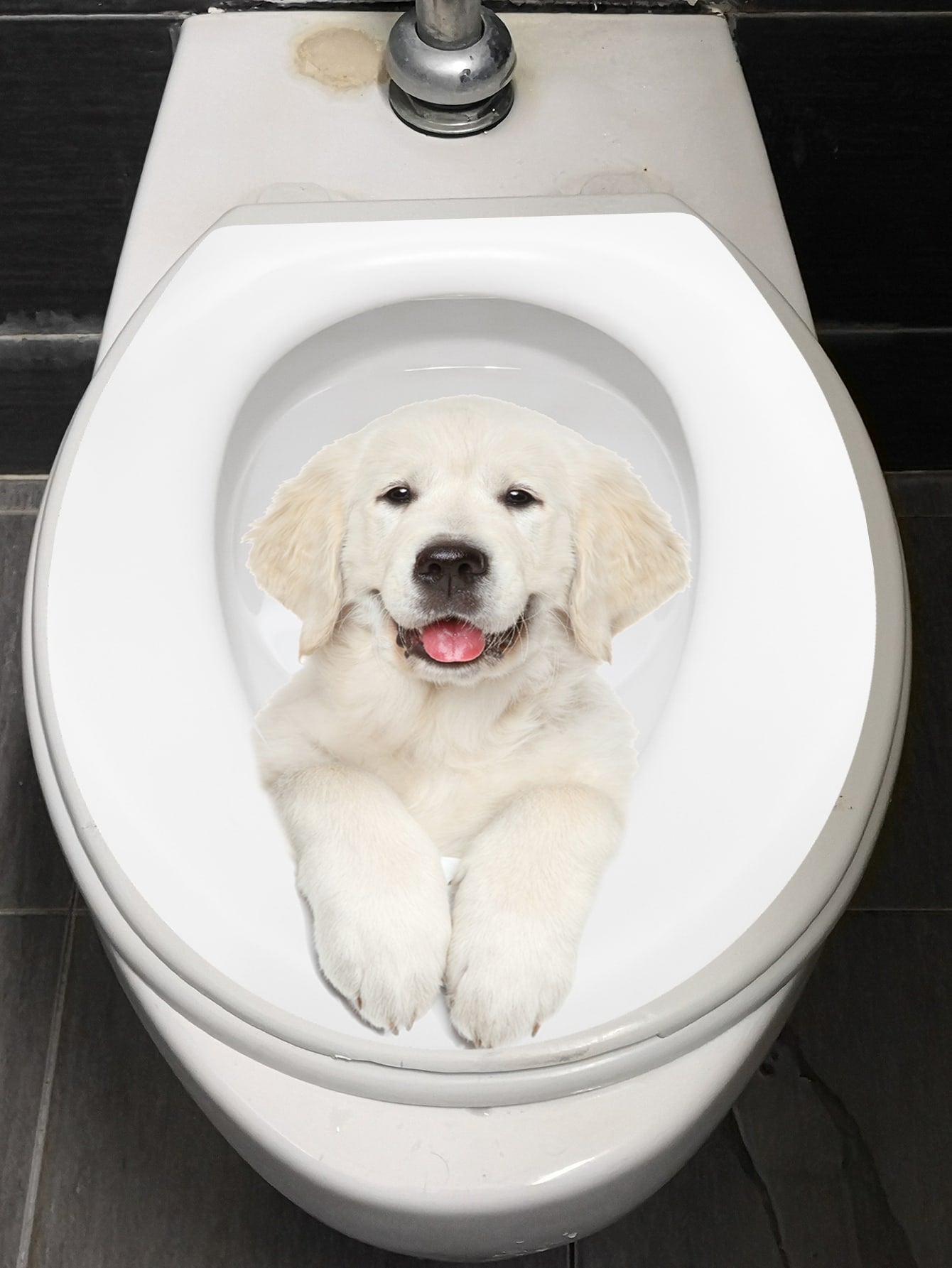 1pc Dog Print Toilet Lid Sticker