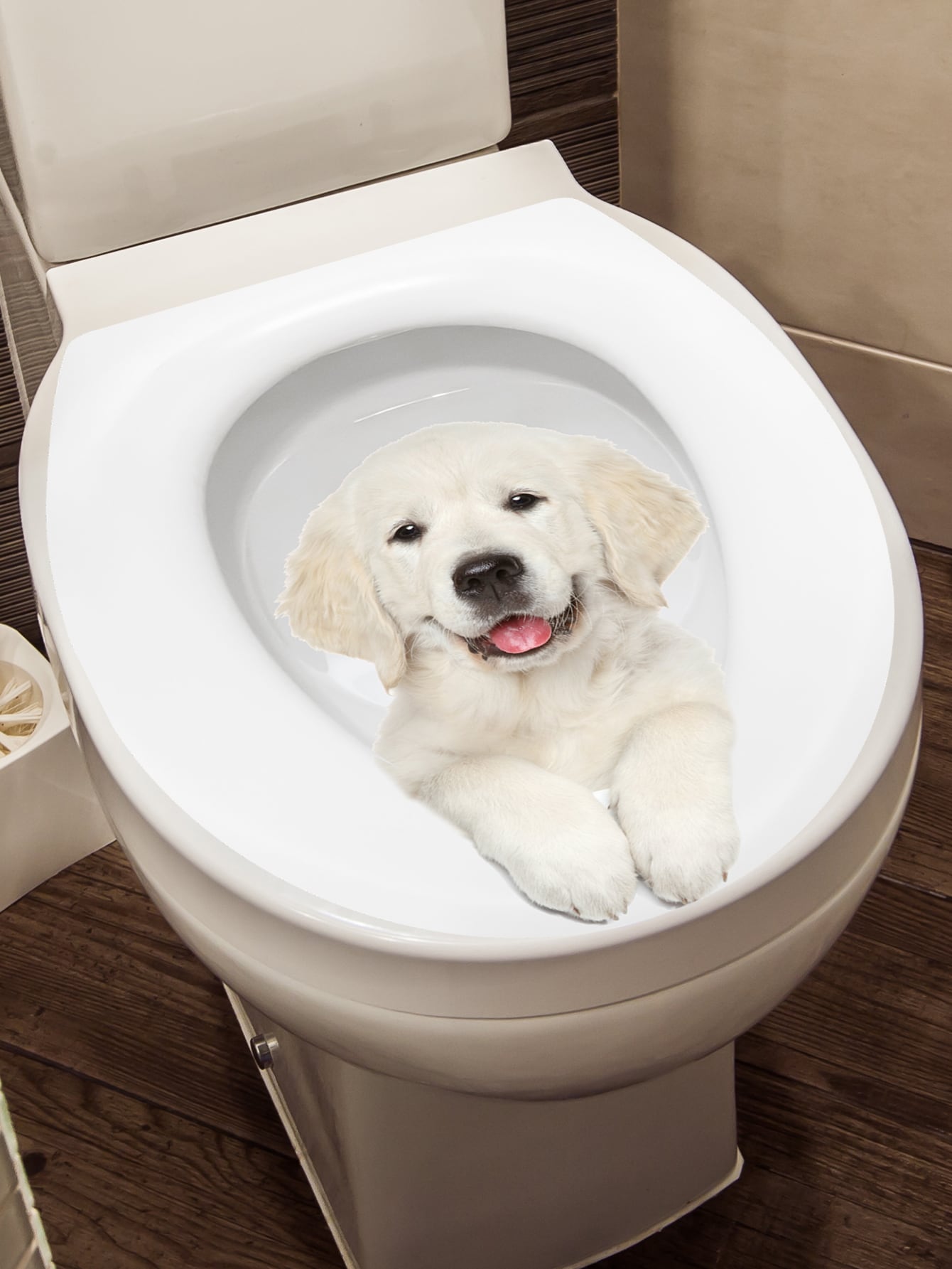 1pc Dog Print Toilet Lid Sticker