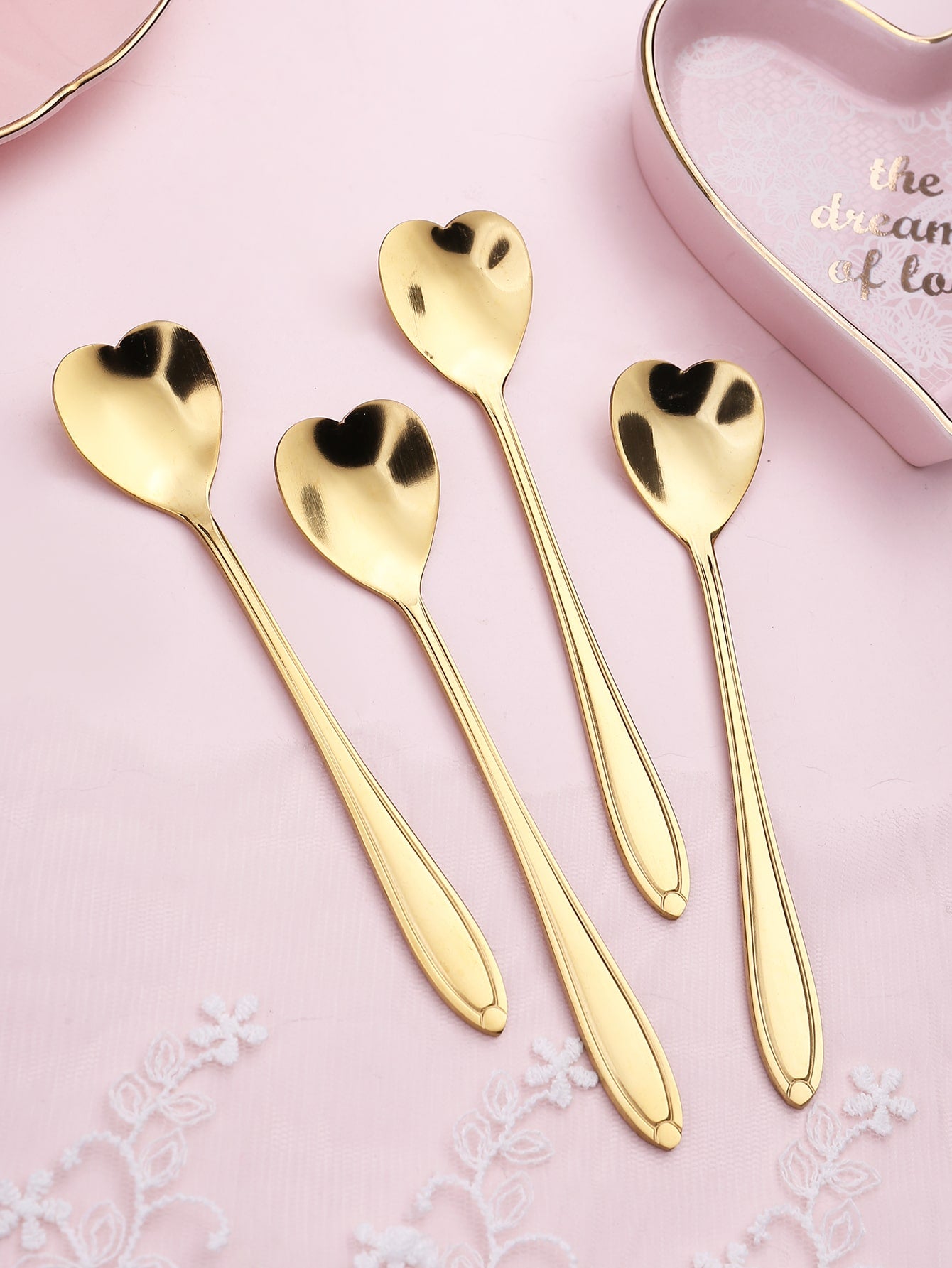 4pcs Heart Design Spoon