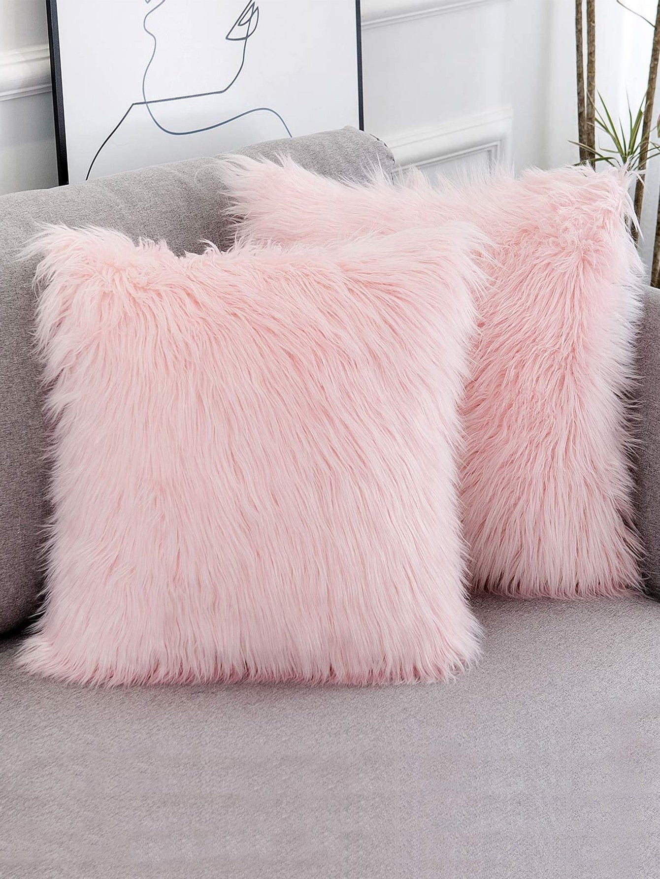 Plush Shaggy Cushion Cover Without Filler