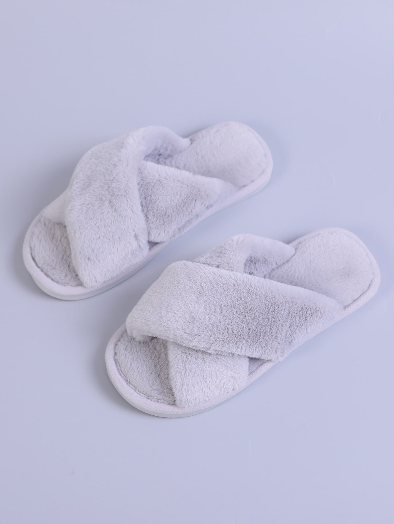 Fuzzy Criss Cross Bedroom Slippers