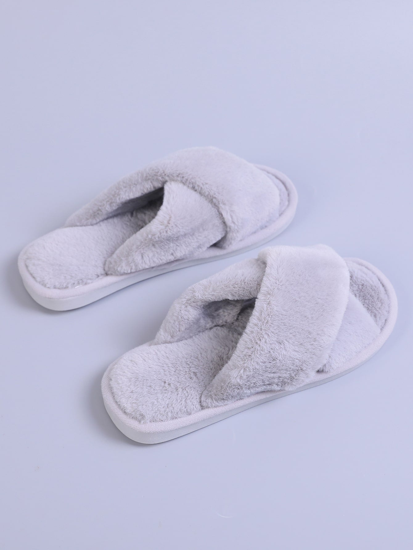 Fuzzy Criss Cross Bedroom Slippers