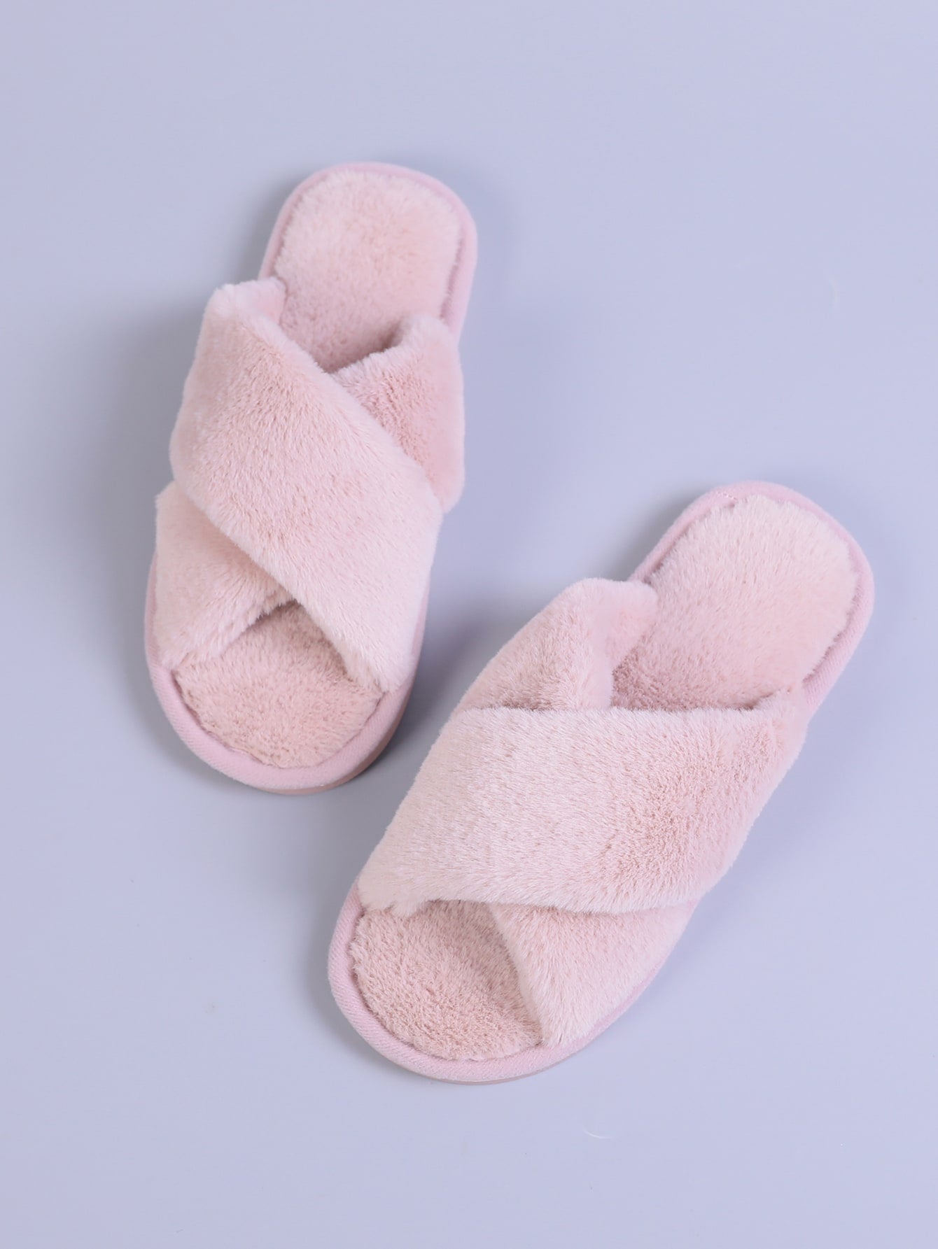 Fuzzy Criss Cross Bedroom Slippers