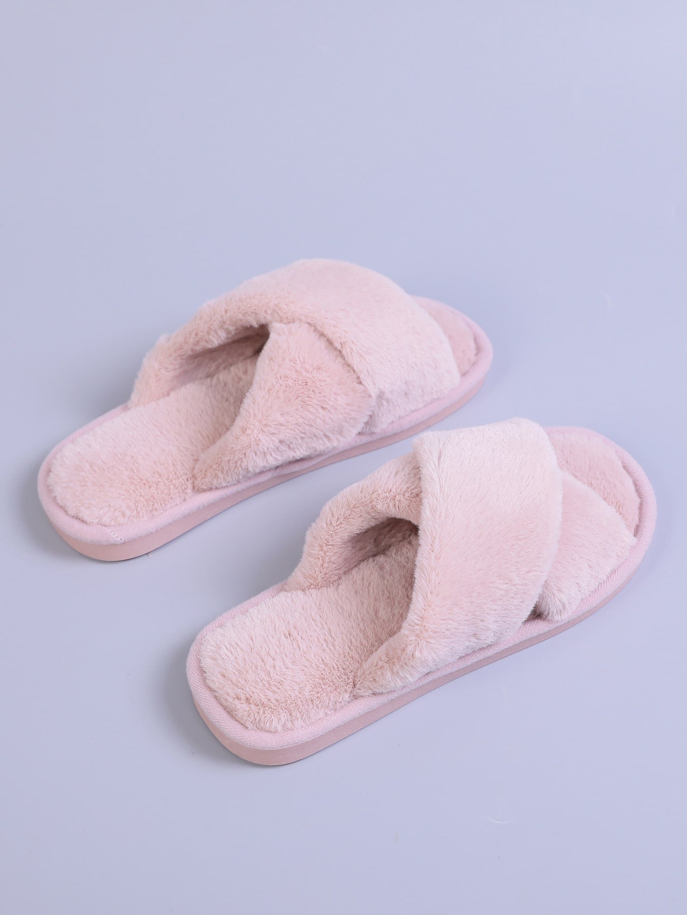 Fuzzy Criss Cross Bedroom Slippers