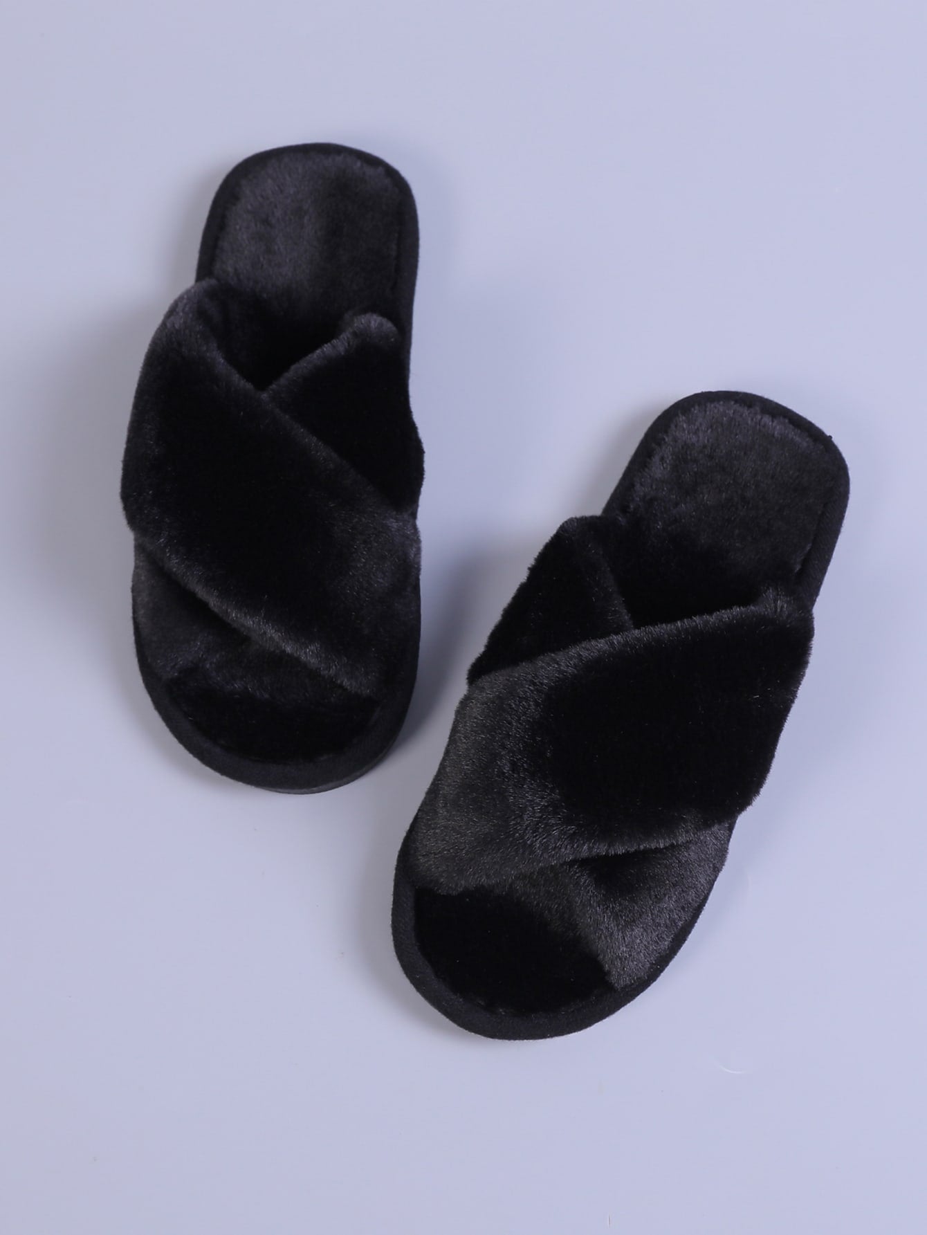 Fuzzy Criss Cross Bedroom Slippers