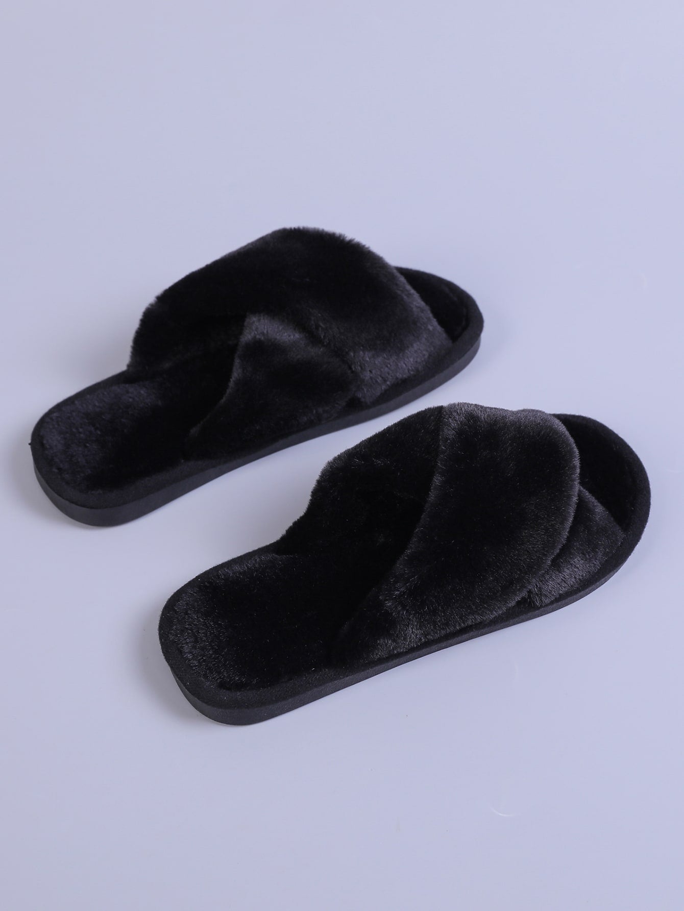 Fuzzy Criss Cross Bedroom Slippers