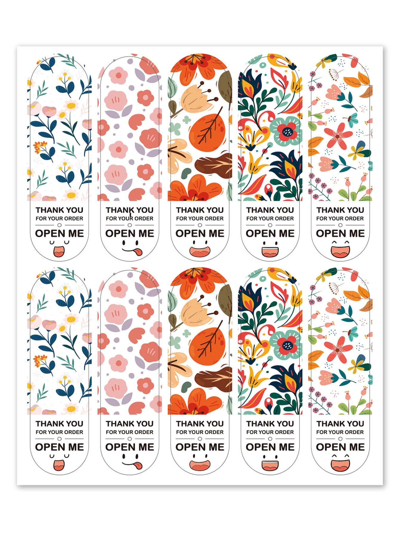 100pcs Flower Print Gift Sticker