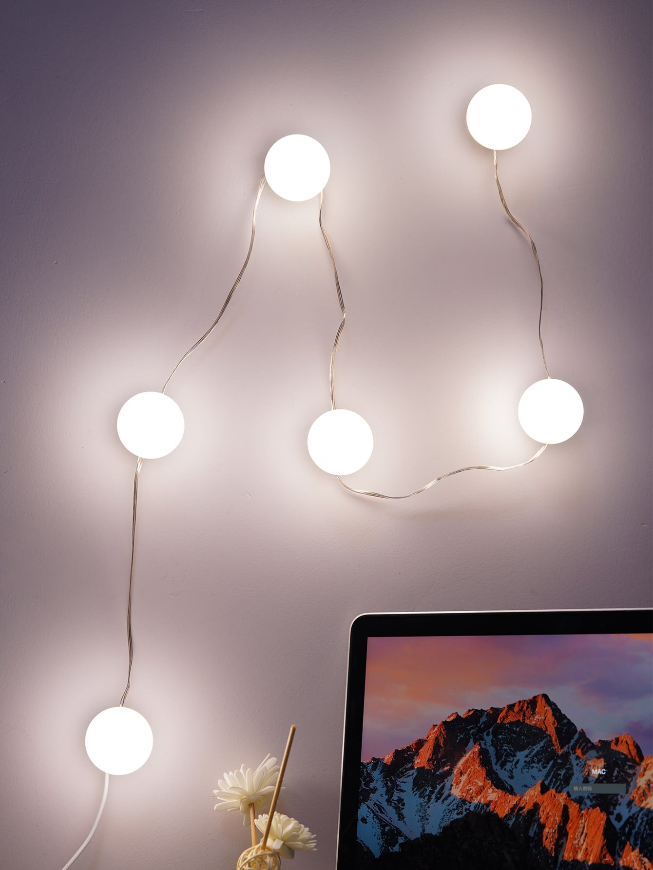 BASIC LIVING 6 LED Light Bulbs Vanity Mirror String Light