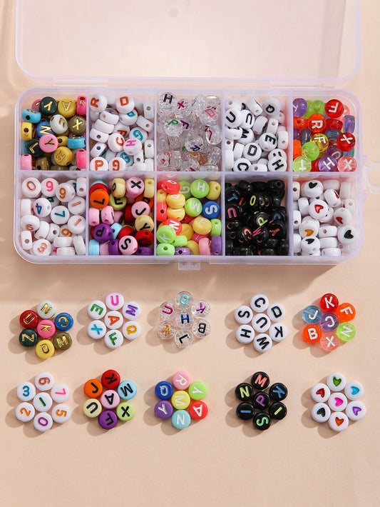 1box Letter Graphic Bead DIY Jewelry Accessory