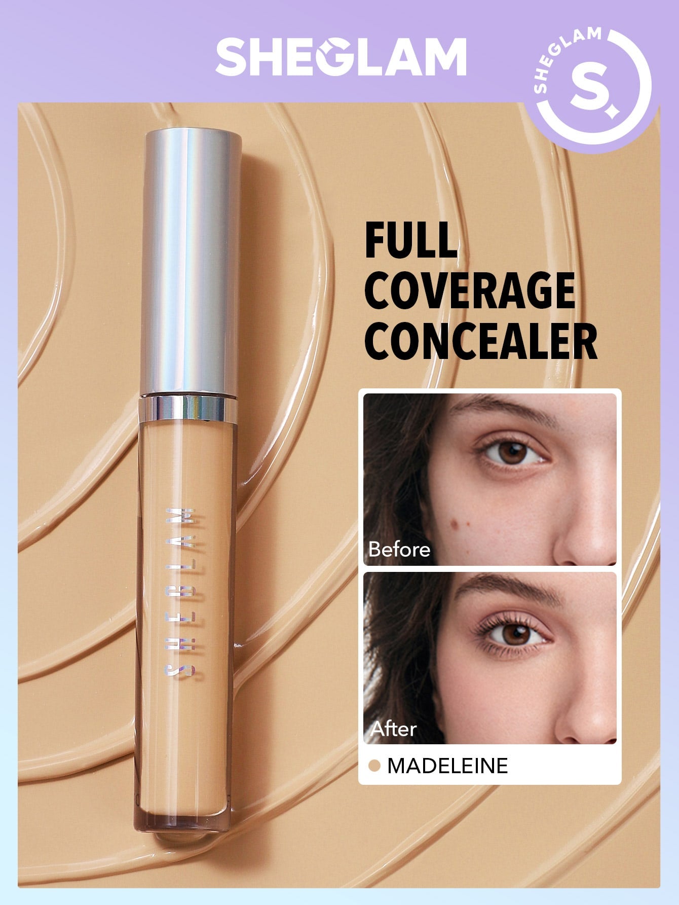 SHEGLAM 12 Hr Full Coverage Concealer Vanilla