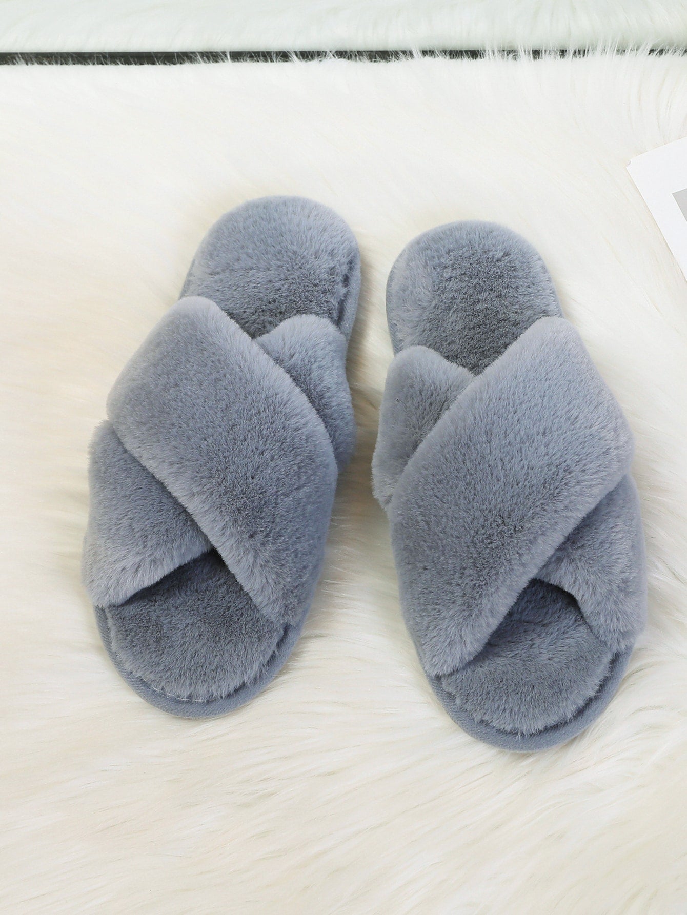 Fuzzy Criss Cross Bedroom Slippers