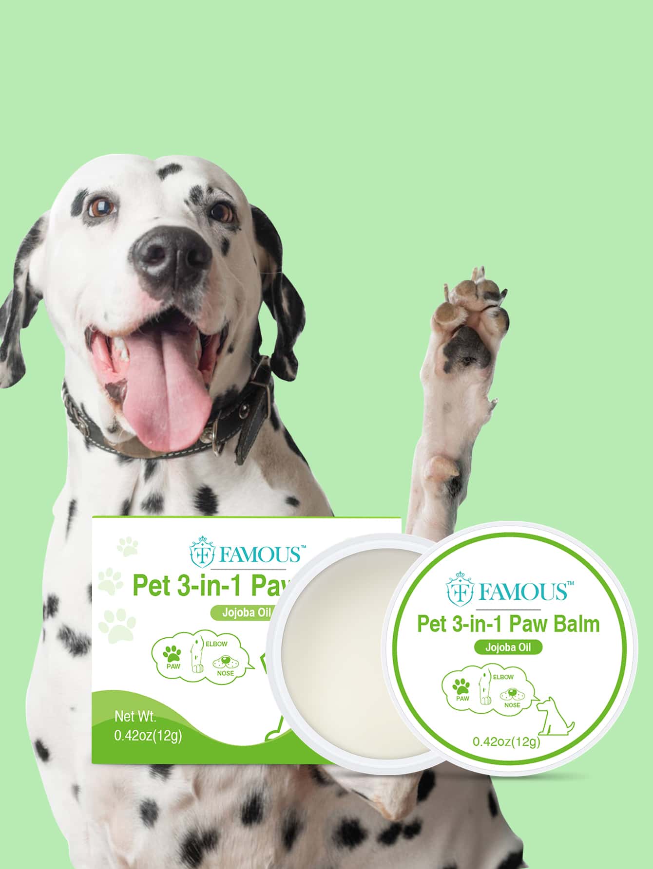 1pc Pet 3 In 1 Paw Balm