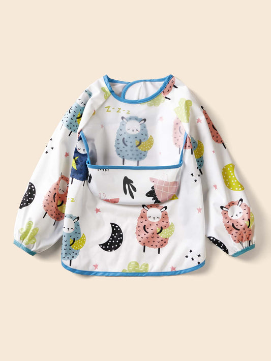 Baby Cartoon Graphic Sleeved Bib