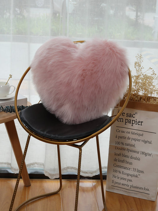 Heart Shaped Plush Cushion Cover Without Filler