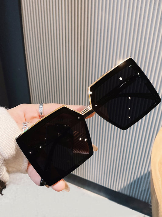 Geometric Frame Fashion Black Glasses
