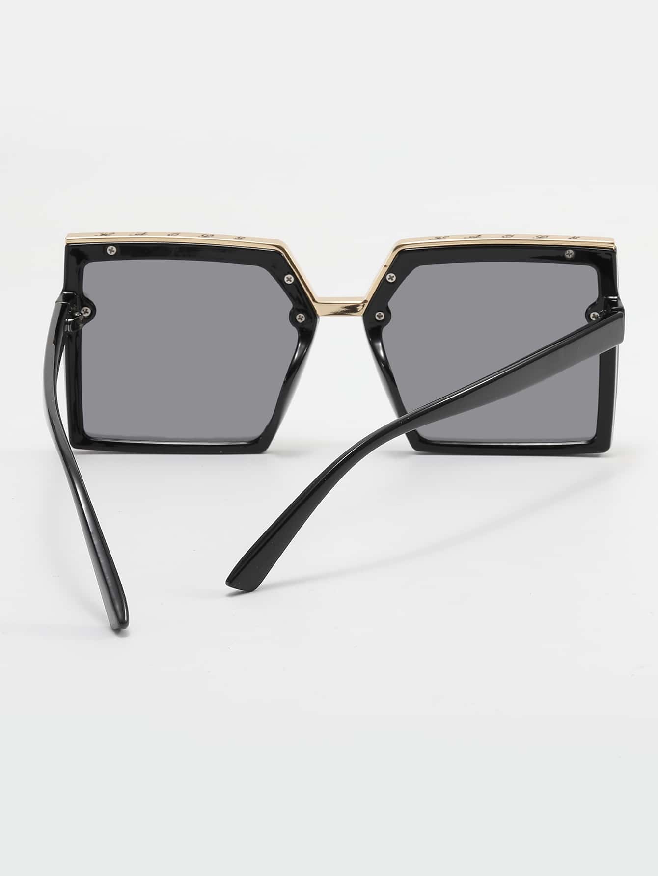 Geometric Frame Fashion Black Glasses