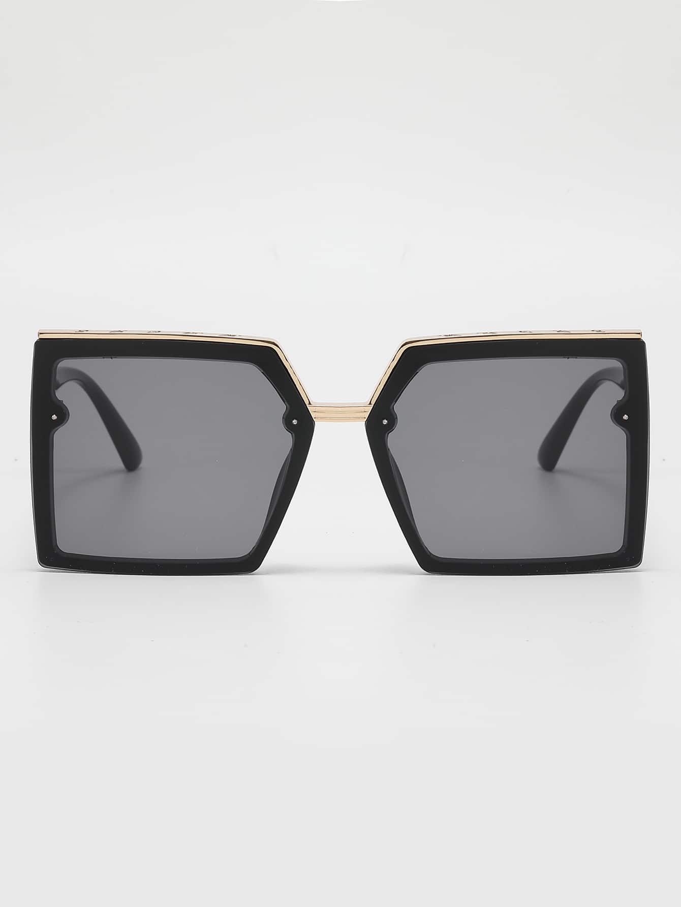 Geometric Frame Fashion Black Glasses