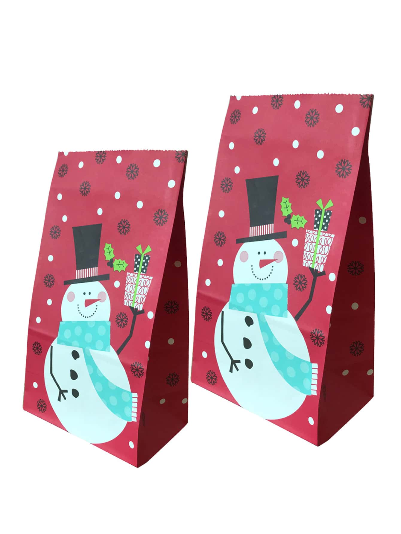 6pcs Christmas Snowman Tree Pattern Packaging Bag