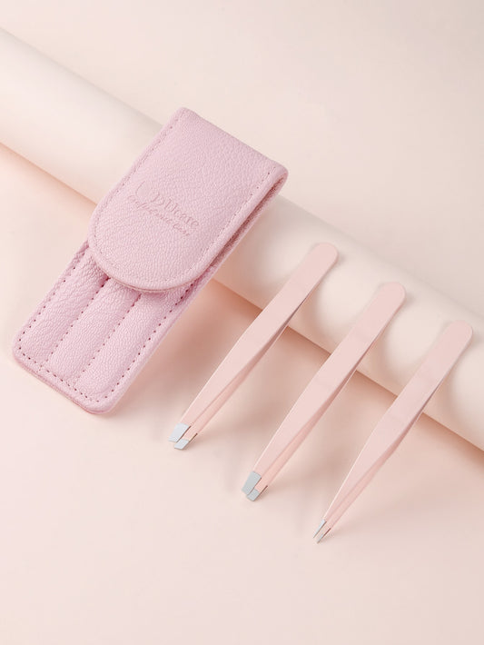Eyebrow Tweezers Set 3pcs With Bag