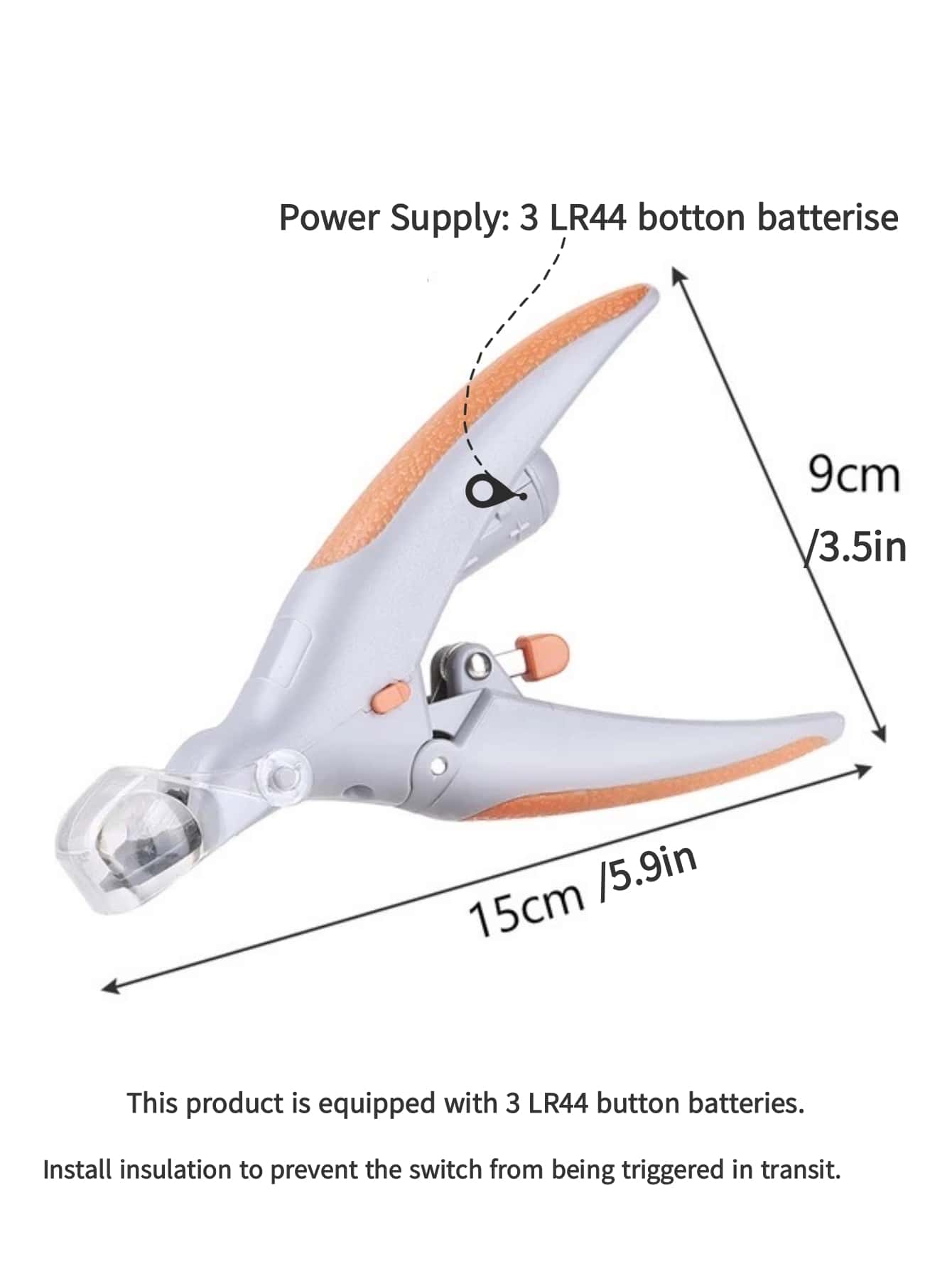 1pc LED 5X Magnification Pet Nail Clipper