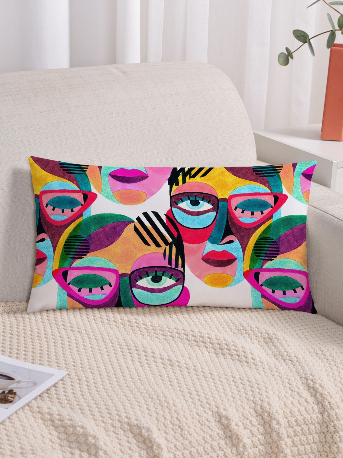 Abstract Figure Graphic Cushion Cover Without Filler