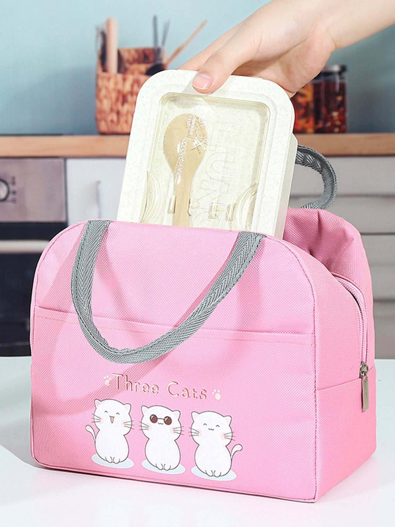 Cat Letter Graphic Lunch Bag
