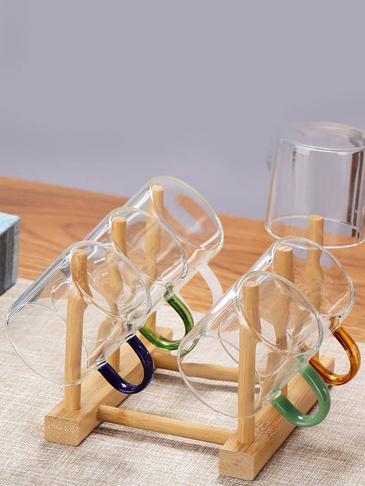 1pc Bamboo Cup Storage Rack