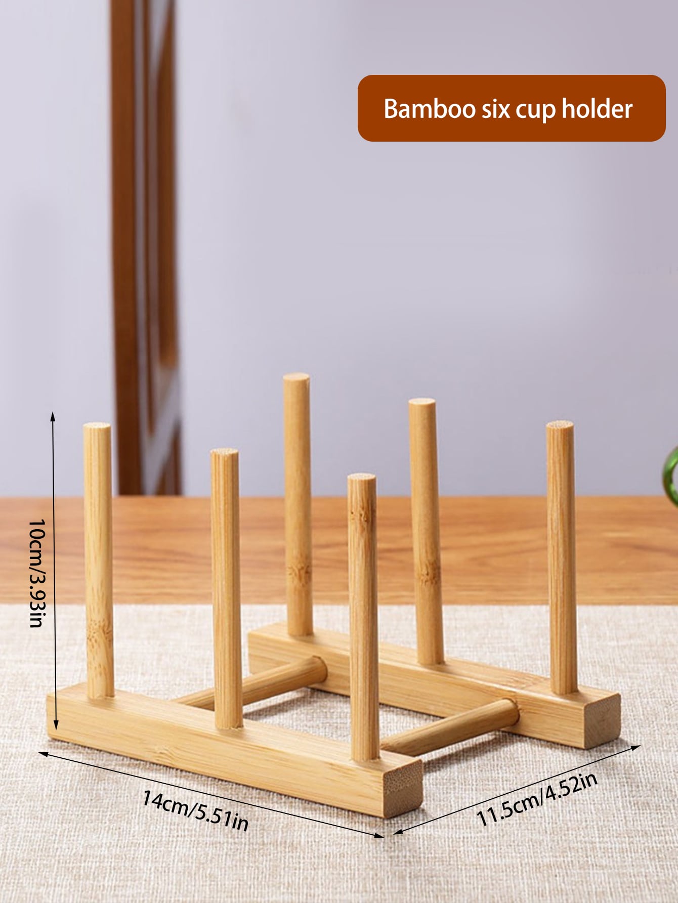 1pc Bamboo Cup Storage Rack