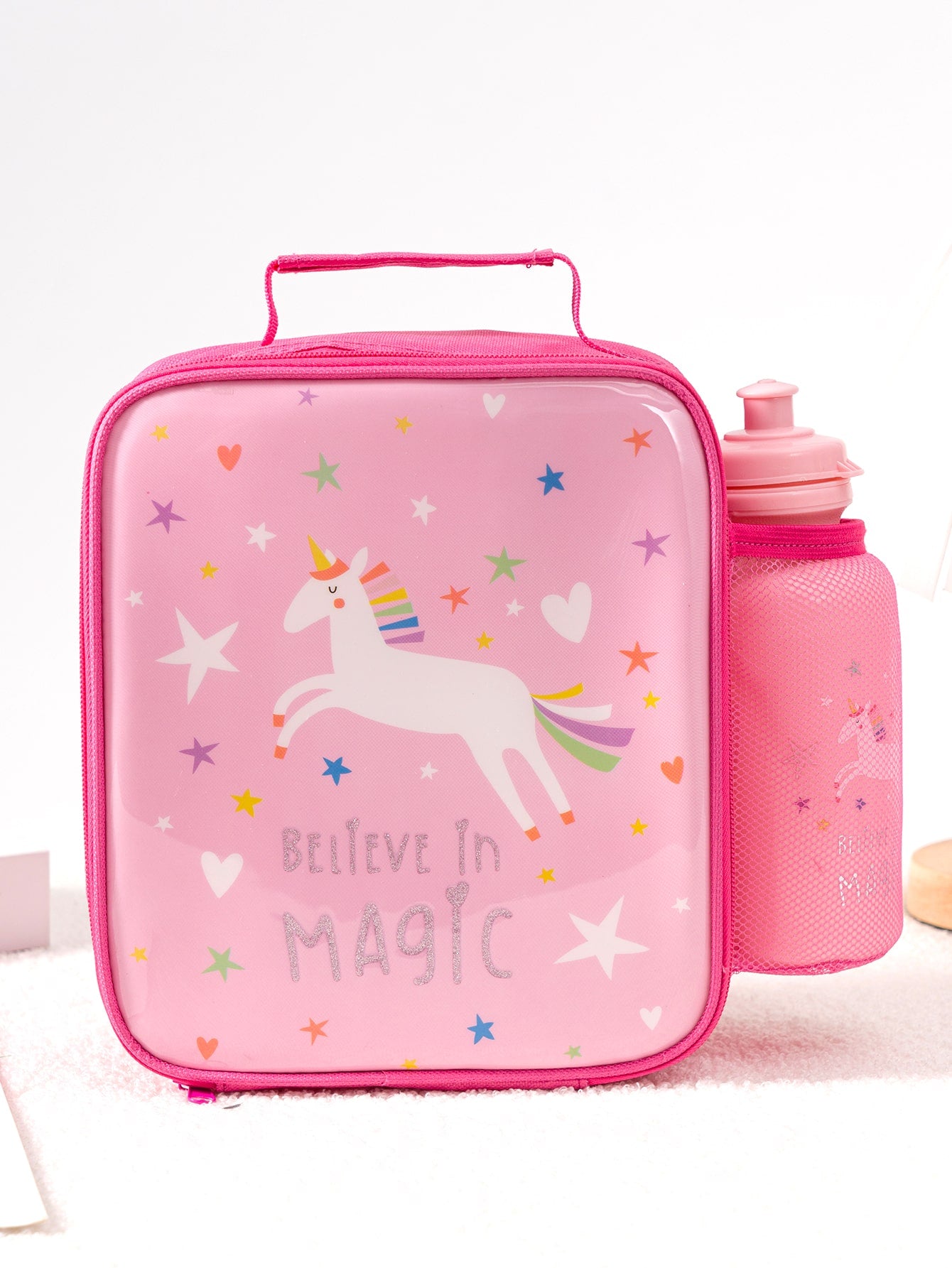 Unicorn Star Pattern Insulated Lunch Bag Cartoon Cute Lunch Box Storage Bag For Students
