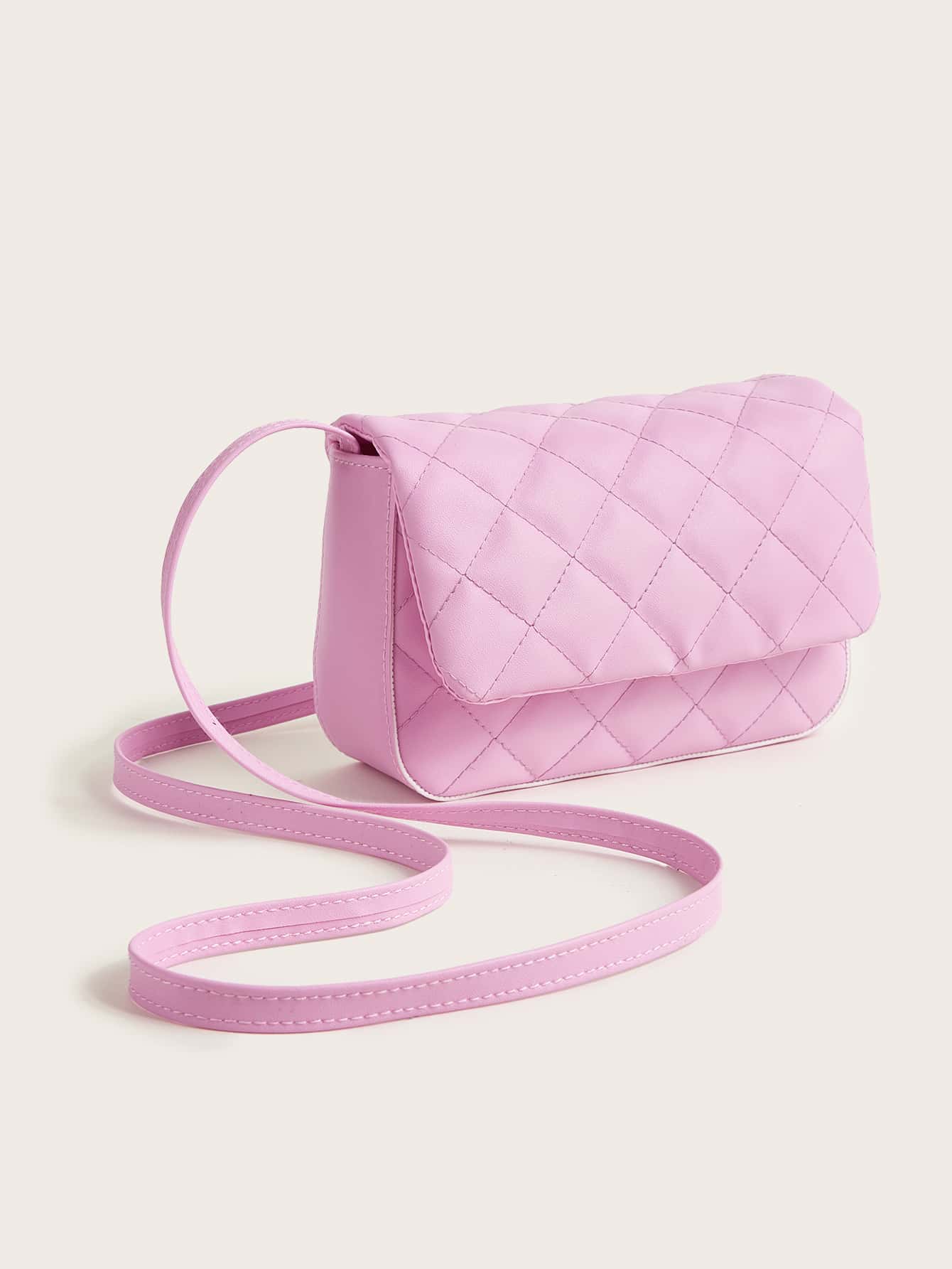 Girls Quilted Flap Square Bag