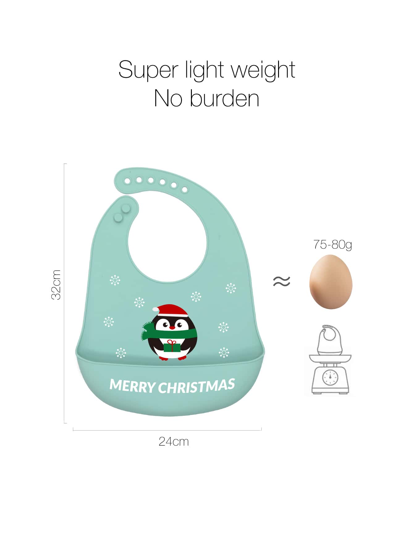 Christmas 1pc Baby Penguin Pattern Bib