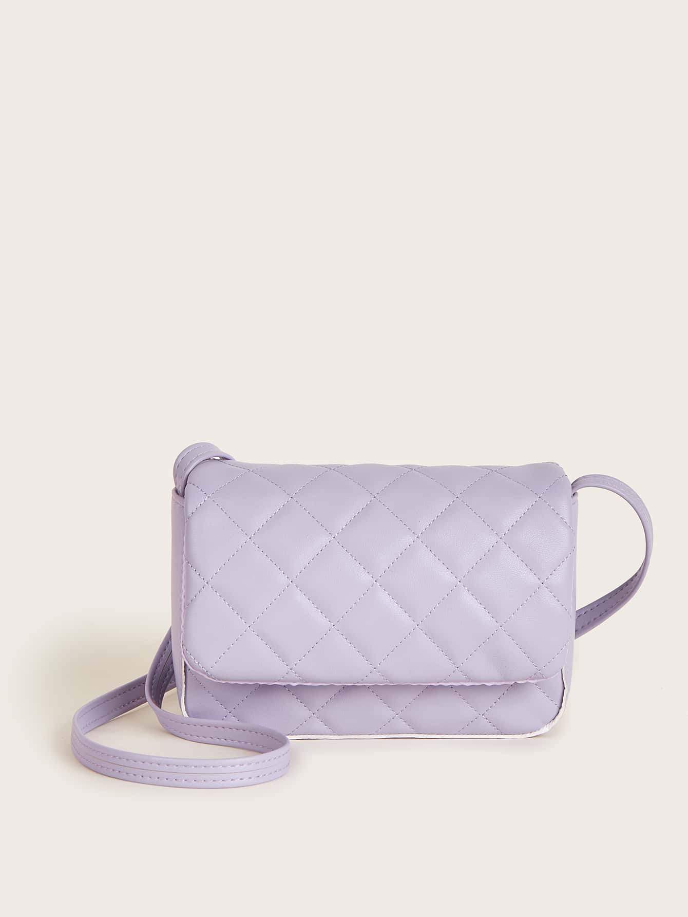 Girls Quilted Flap Square Bag