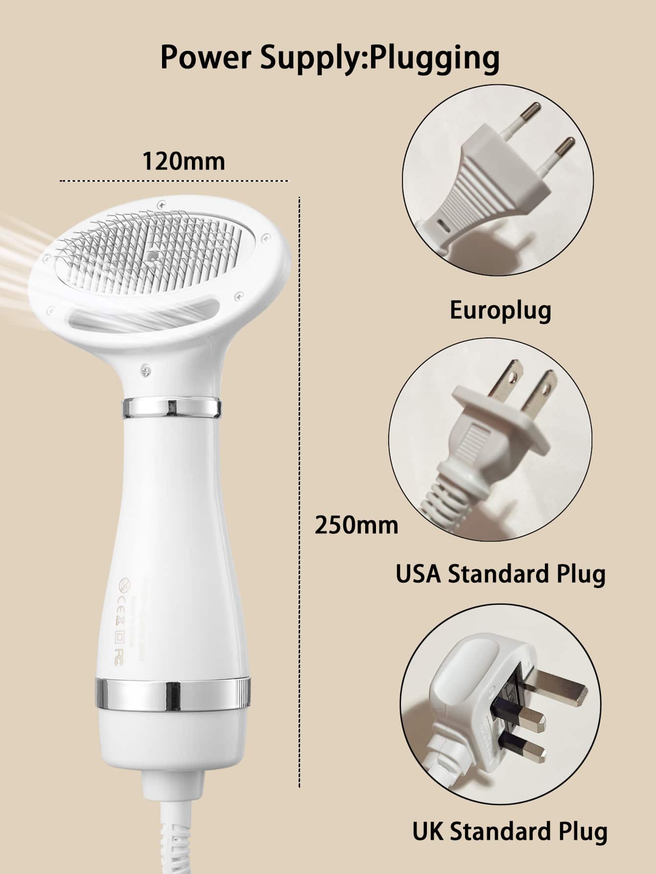 1pc 2 In 1 Pet Grooming Hair Dryer